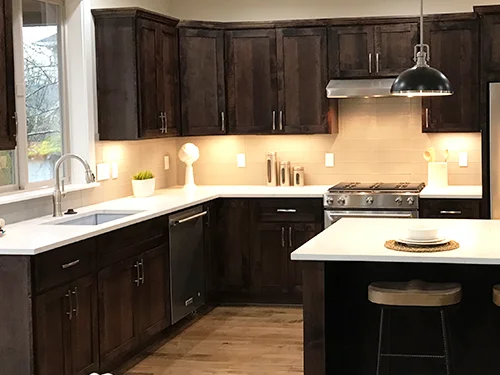 Dark Wood Cabinets Home
